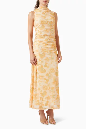 فستان كلير متوسط الطول قماش شبكي