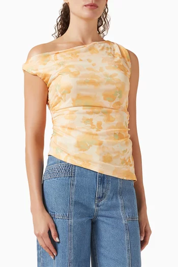 بلوزة كلير بكتف مكشوف قماش شبكي