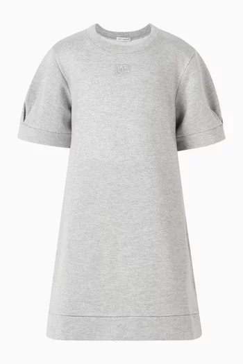 Logo Puff-sleeve Dress