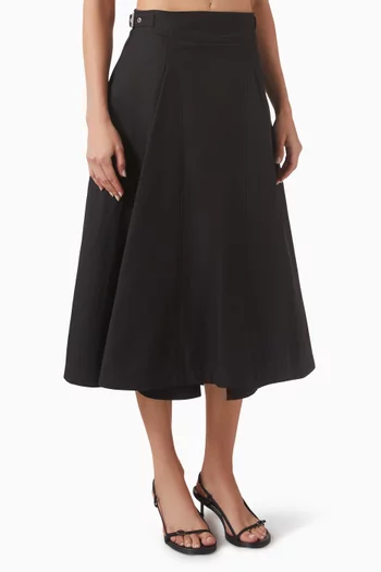Pleated Utility Skirt in Italian Twill