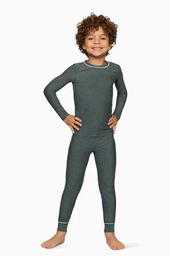 طقم بيجاما بنقشة مخططة مودال