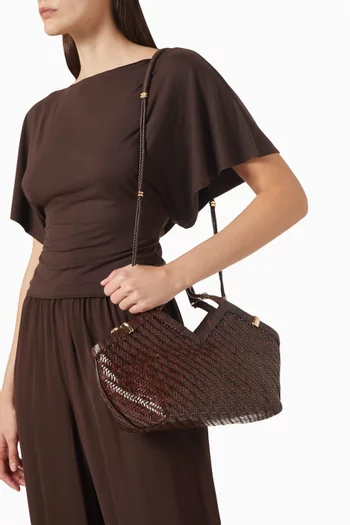 Usha Tote Bag in Woven Leather