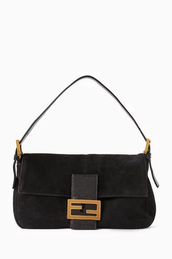 2000s Baguette Shoulder Bag in Suede