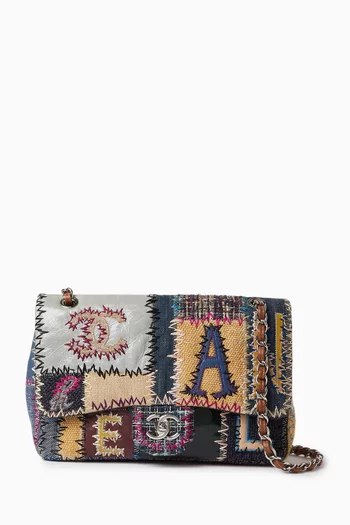2010s Patchwork Single Jumbo Flap Shoulder Bag