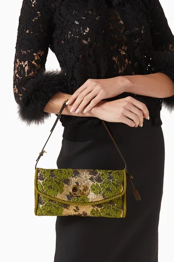 DeVain Small Shoulder Bag in Jacquard Lurex