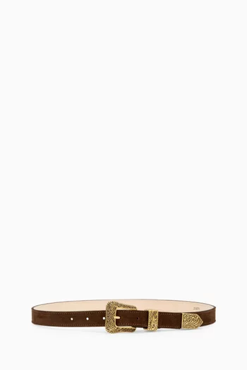 No. 15 Belt in Italian Suede Leather