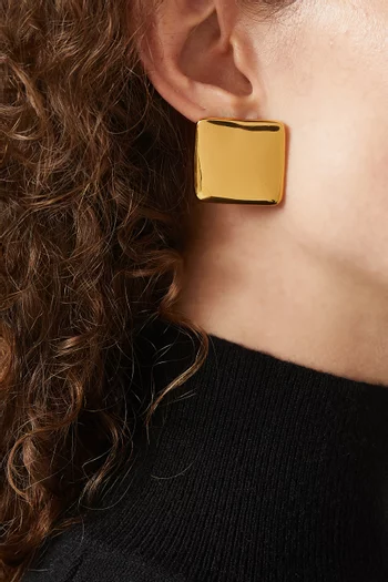 Vita Square Earrings in 24kt Gold-plated Brass
