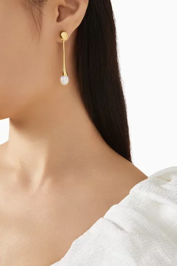 أقراط متدلية سيرين فضة إسترلينية مطلية ذهب عيار 18‏