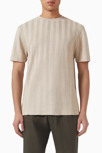 Tone-on-tone Zigzag T-shirt in Cotton-blend