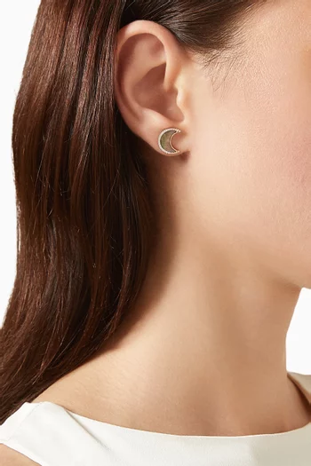 أقراط ماي سكاي مون مرصعة بالماس ذهب وردي عيار 18