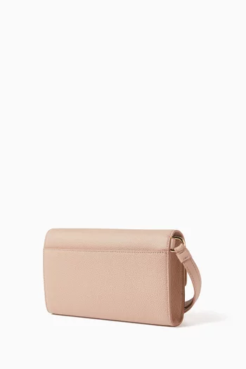 T-Foldover Wristlet Pouch in Leather