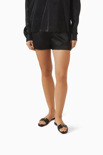 حذاء مفتوح بكعب مسطح جلد أفعى