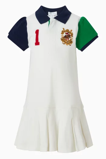 فستان بولو بشعار الماركة قطن