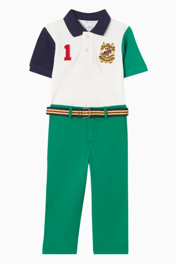 طقم متناسق منسوج بطبعة قطن