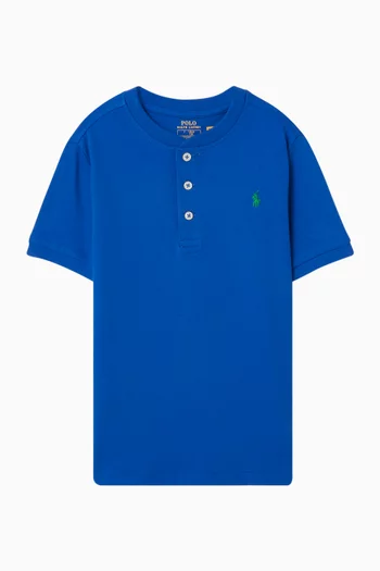 Polo Pony Henley T-shirt in Cotton