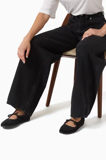 حذاء باليرينا بريجيت بكعب مسطح مخمل