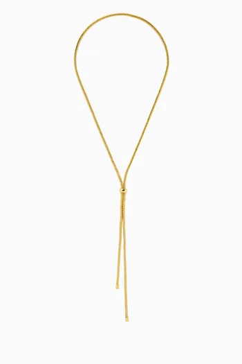 Third Date Lariat Necklace in 18kt Gold-plated Brass