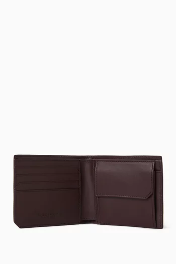 Piccolo Bi‑Fold Wallet With Coin Purse in Intrecciato Leather