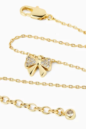 Bow Mini Crystal Bracelet in 18kt Gold-plated Metal
