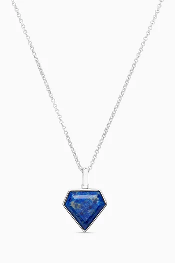 Lapis Pentagon Necklace in Sterling Silver