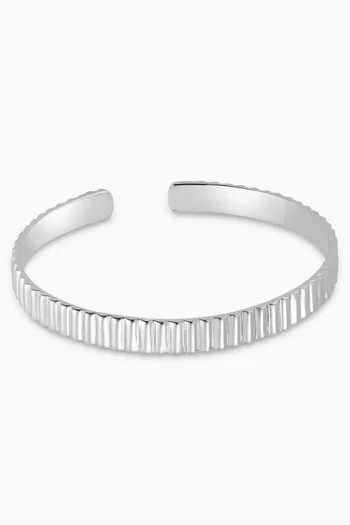 Ridge Cuff Bracelet in Sterling Silver