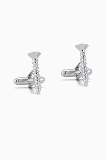 Screw Cufflinks in Sterling Silver