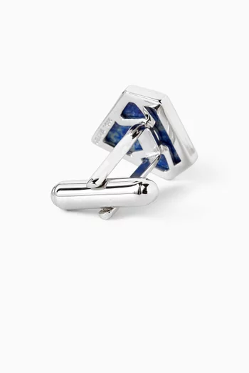 Lapis Pentagon Cufflinks in Sterling Silver