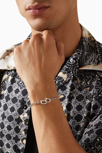 Bent Nail Chain Bracelet in Sterling Silver