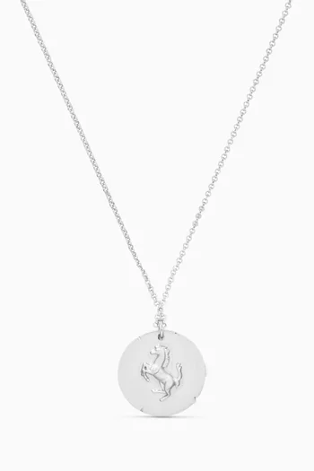 Stallion Coin Necklace in Sterling Silver