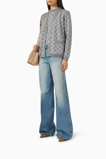 حذاء كلاسيك بحلية لجام الحصان قنب بنقشة حرفي GG