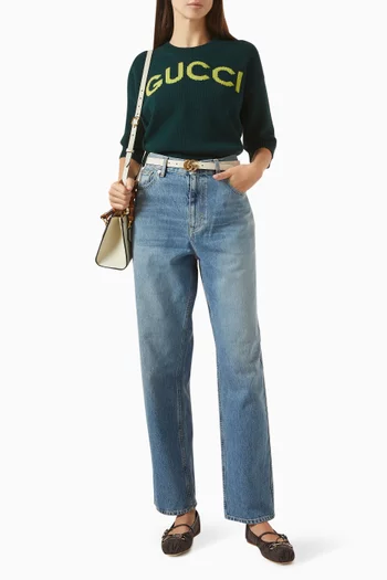 Logo-intarsia Top in Wool