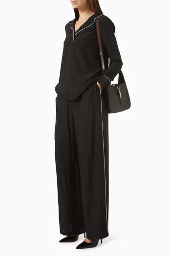 Horsebit Pants in Silk Jacquard