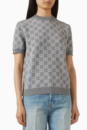 سترة بوجهين وشعار حرفي GG‏ جاكار وصوف