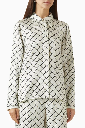 Printed Shirt in Silk Twill