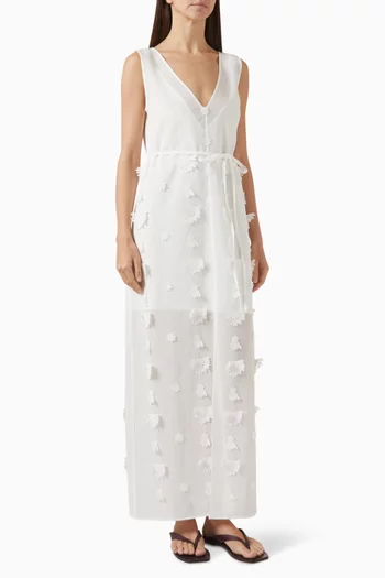 Aria Embroidered Dress in Linen Blend