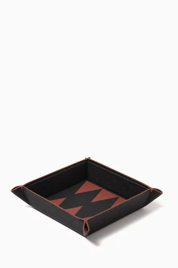 Backgammon Catchall Tray in Leather