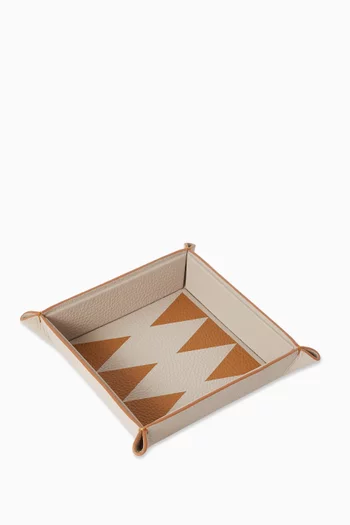 Backgammon Catchall Tray in Leather