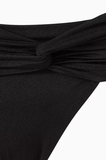 Pearl-embellished Ruched Bikini Set