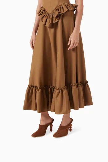 حذاء ديون مفتوح من الخلف بكعب 100 مم شمواه