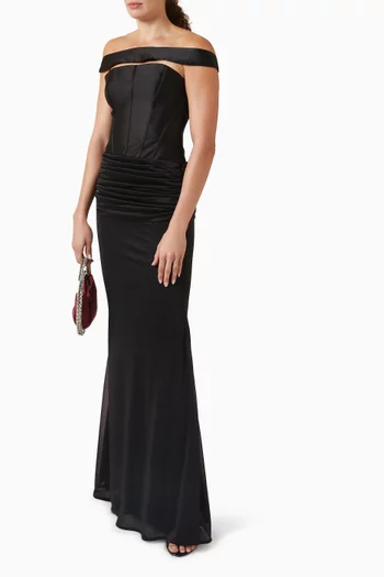 Corset Off-shoulder Maxi Dress