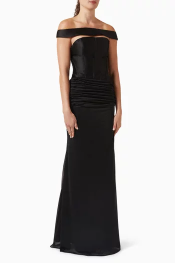 Corset Off-shoulder Maxi Dress