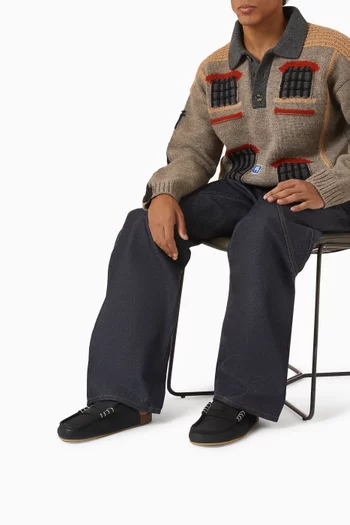 حذاء سهل الارتداء محاك شمواه معالج بالشمع