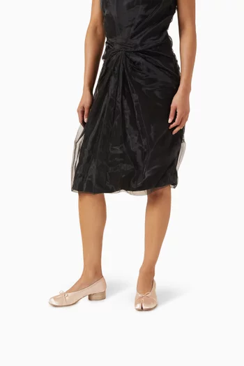 حذاء باليرينا تابي بكعب مسطح 30 مم ستان