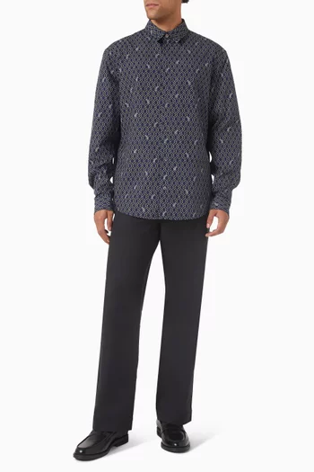 قميص بنقشة هندسية قطن