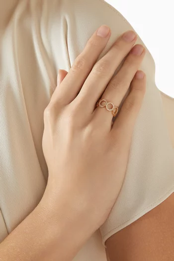 خاتم دبلة تراث مرصع بالماس ذهب وردي عيار 18