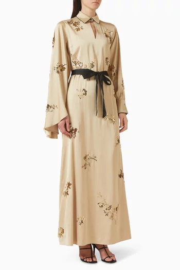 Sequin-embellished Belted Dress