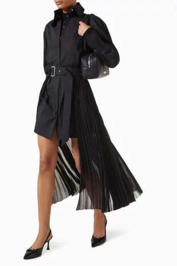 Detachable-skirt Dress in Cotton Blend