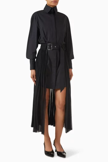 Detachable-skirt Dress in Cotton Blend