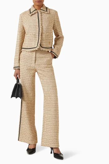 جاكيت مطرز بحلي معدنية بوكليه