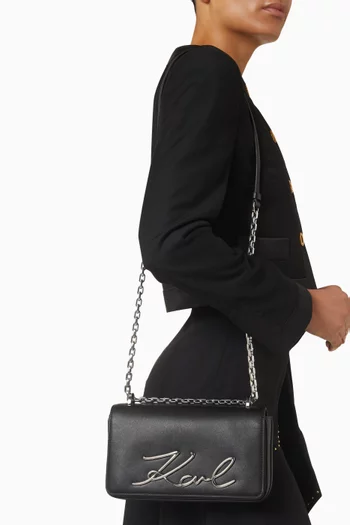 K/Signature 2.0 Slim Shoulder Bag in Leather